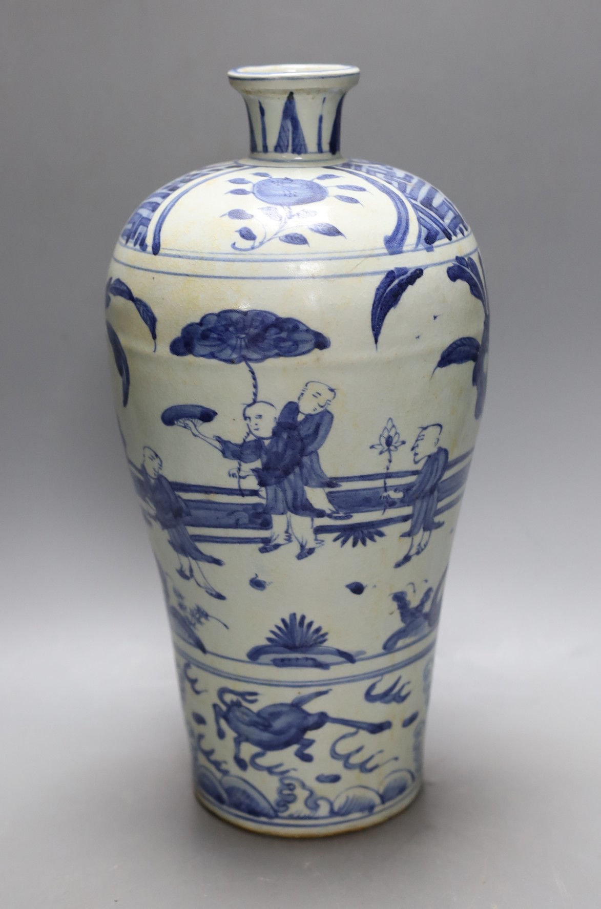 A large Chinese baluster vase, 33cm tall